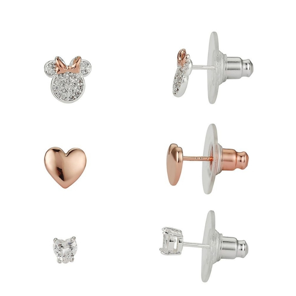 Disney's Minnie Mouse Cubic Zirconia Stud Earring Set